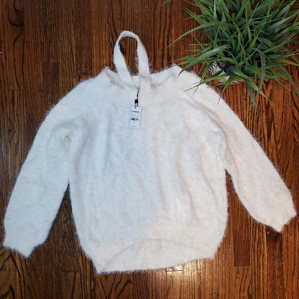 Express Shaggy Cream Swaeter